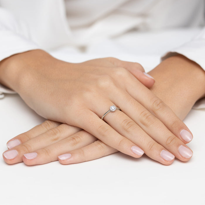 Inel Aur 14K cu Diamante Naturale 0.14 ct