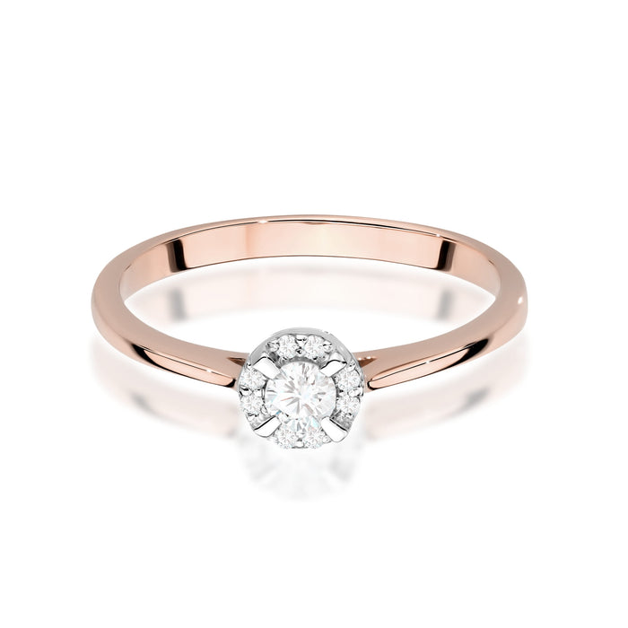 Inel Aur 14K cu Diamante Naturale 0.14 ct