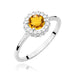 Inel Aur 14K cu Citrin 0.50 ct si Diamante Naturale 0.14 ct