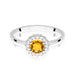 Inel Aur 14K cu Citrin 0.50 ct si Diamante Naturale Naturale 0.14 ct