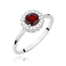 Inel Aur 14K cu Garnet 0.60 ct si Diamante Naturale Naturale 0.14 ct