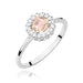 Inel Aur 14K cu Morganit 0.40 ct si Diamante Naturale Naturale 0.14 ct