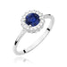 Inel Aur 14K cu Safir 0.50 ct si Diamante Naturale Naturale 0.14 ct