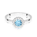 Inel Aur 14K cu Topaz Albastru 0.50 ct si Diamante Naturale Naturale 0.14 ct