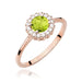 Inel Aur 14K cu Peridot 0.60 ct si Diamante Naturale Naturale 0.14 ct