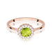 Inel Aur 14K cu Peridot 0.60 ct si Diamante Naturale Naturale 0.14 ct