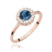 Inel Aur 14K cu Topaz London Blue 0.50 ct si Diamante Naturale Naturale 0.14 ct