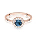 Inel Aur 14K cu Topaz London Blue 0.50 ct si Diamante Naturale 0.14 ct