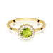 Inel Aur 14K cu Peridot 0.60 ct si Diamante Naturale 0.14 ct