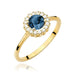 Inel Aur 14K cu Topaz London Blue 0.50 ct si Diamante Naturale Naturale 0.14 ct
