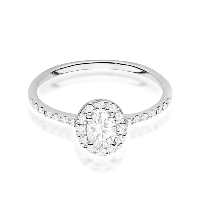 Inel Aur 14K Diamant Cultivat în Laborator Oval 0.30ct W0584