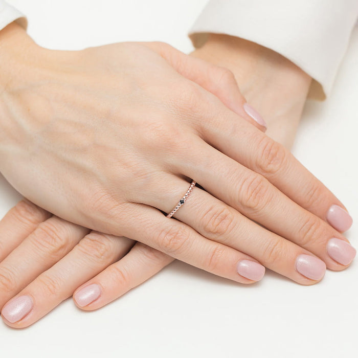 Inel Aur 14K W0601 Diamant Negru 0.02ct