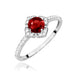 Inel Aur 14K cu Garnet 0.60 ct si Diamante Naturale Naturale 0.13 ct