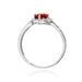 Inel Aur 14K cu Garnet 0.60 ct si Diamante Naturale Naturale 0.13 ct
