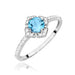 Inel Aur 14K cu Topaz Swiss 0.50 ct si Diamante Naturale 0.13 ct