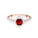 Inel Aur 14K cu Garnet 0.60 ct si Diamante Naturale Naturale 0.13 ct