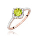Inel Aur 14K cu Peridot 0.60 ct si Diamante Naturale Naturale 0.13 ct