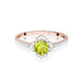 Inel Aur 14K cu Peridot 0.60 ct si Diamante Naturale Naturale 0.13 ct