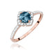 Inel Aur 14K cu Topaz London Blue 0.50 ct si Diamante Naturale Naturale 0.13 ct