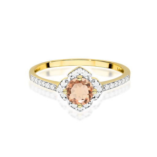 Inel Aur 14K cu Morganit 0.40 ct si Diamante Naturale 0.13 ct