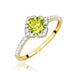 Inel Aur 14K cu Peridot 0.60 ct si Diamante Naturale Naturale 0.13 ct