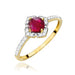 Inel Aur 14K cu Rubin 0.60 ct si Diamante Naturale 0.13 ct