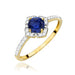 Inel Aur 14K cu Safir 0.50 ct si Diamante Naturale 0.13 ct