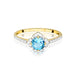 Inel Aur 14K cu Topaz Swiss 0.50 ct si Diamante Naturale 0.13 ct