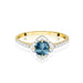 Inel Aur 14K cu Topaz London Blue 0.50 ct si Diamante Naturale 0.13 ct