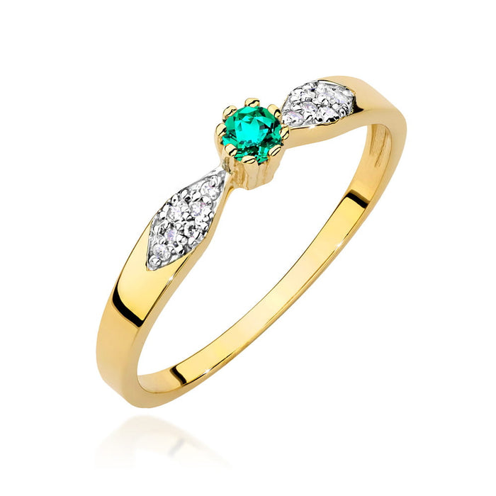 Inel Aur 14K W0613 Smarald 0.15ct