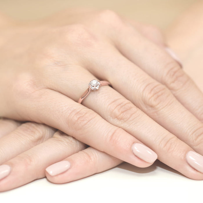 Inel Aur 14K cu Diamant Natural 0.15 ct