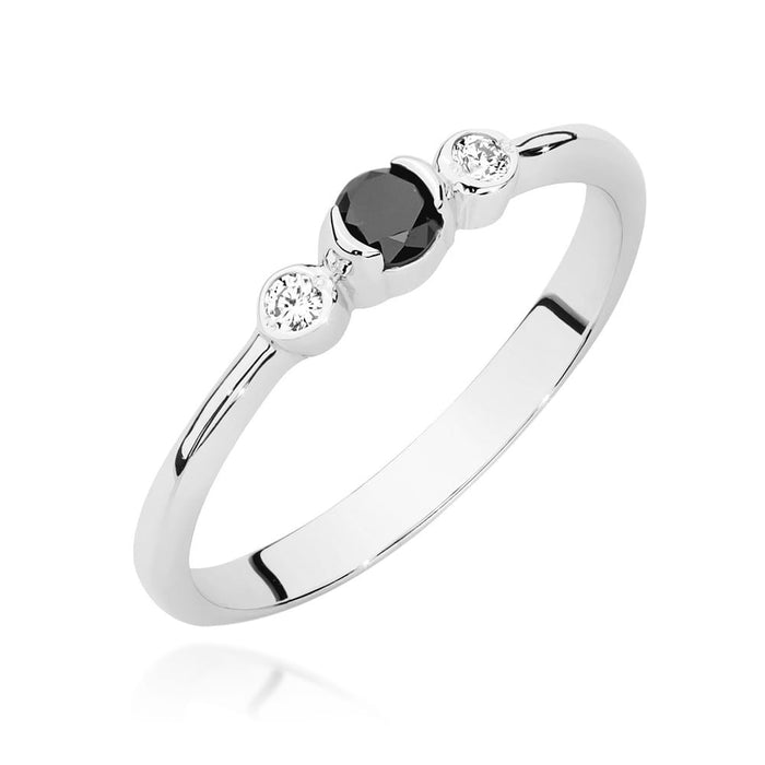 Inel Aur 14K W0620 Diamant Negru 0.12ct