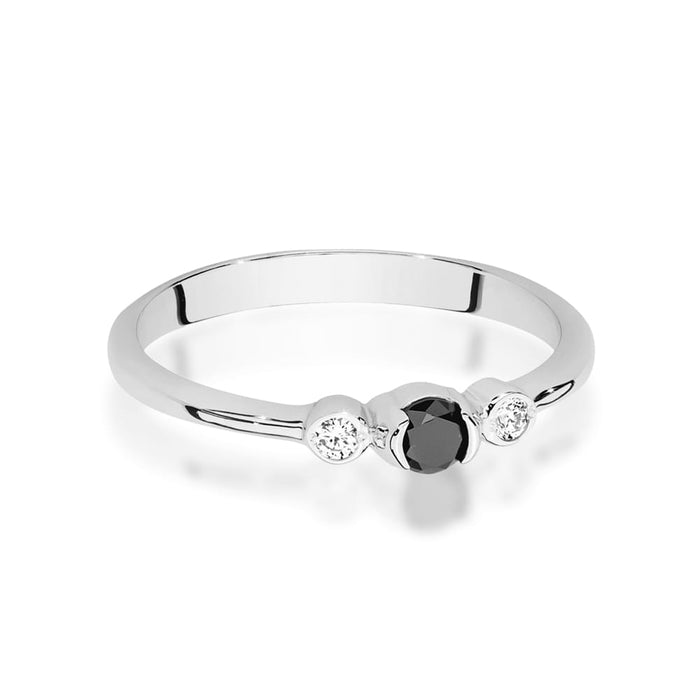 Inel Aur 14K W0620 Diamant Negru 0.12ct