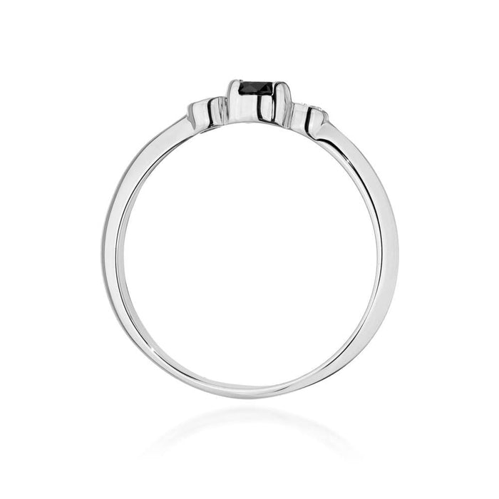 Inel Aur 14K W0620 Diamant Negru 0.12ct