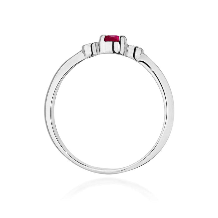 Inel Aur 14K cu Rubin 0.15 ct si Diamante Naturale Naturale 0.06 ct