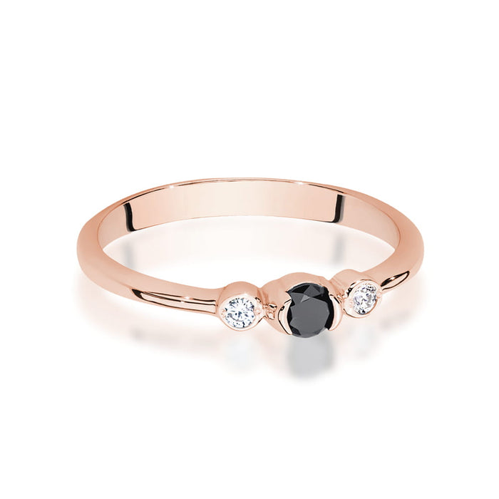 Inel Aur 14K W0620 Diamant Negru 0.12ct