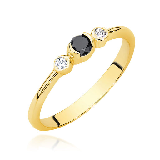 Inel Aur 14K W0620 Diamant Negru 0.12ct