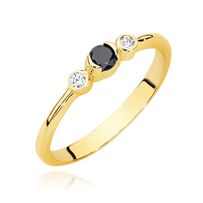 Inel Aur 14K W0620 Diamant Negru 0.12ct