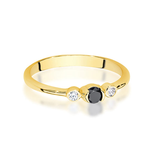 Inel Aur 14K W0620 Diamant Negru 0.12ct