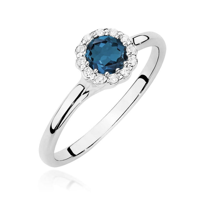 Inel Aur 14K W0622 Topaz London Blue 0.50ct