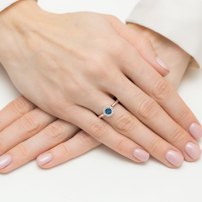 Inel Aur 14K W0622 Topaz London Blue 0.50ct