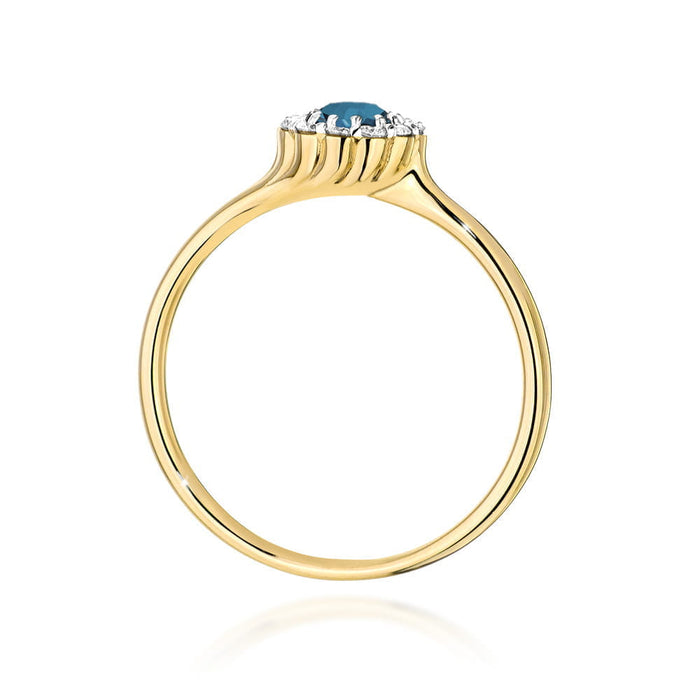 Inel Aur 14K W0622 Topaz London Blue 0.50ct