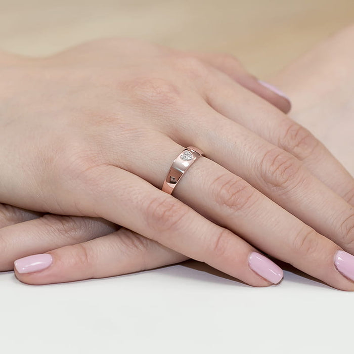 Inel Aur 14K cu Diamant Natural 0.03 ct