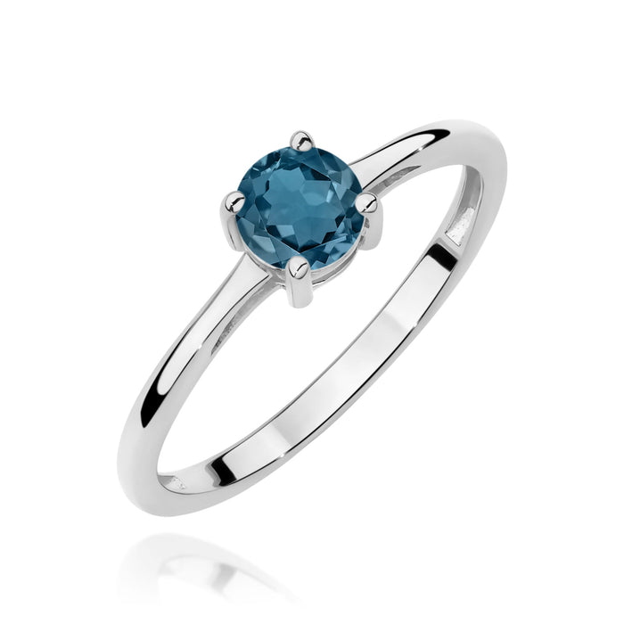 Inel Aur 14K W0656 Topaz London Blue 0.50ct