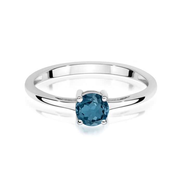 Inel Aur 14K W0656 Topaz London Blue 0.50ct