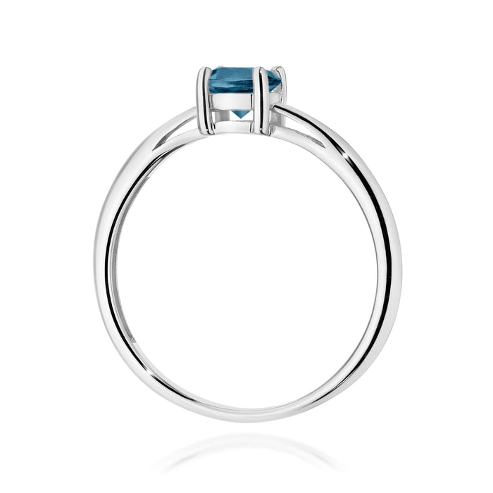 Inel Aur 14K W0656 Topaz London Blue 0.50ct