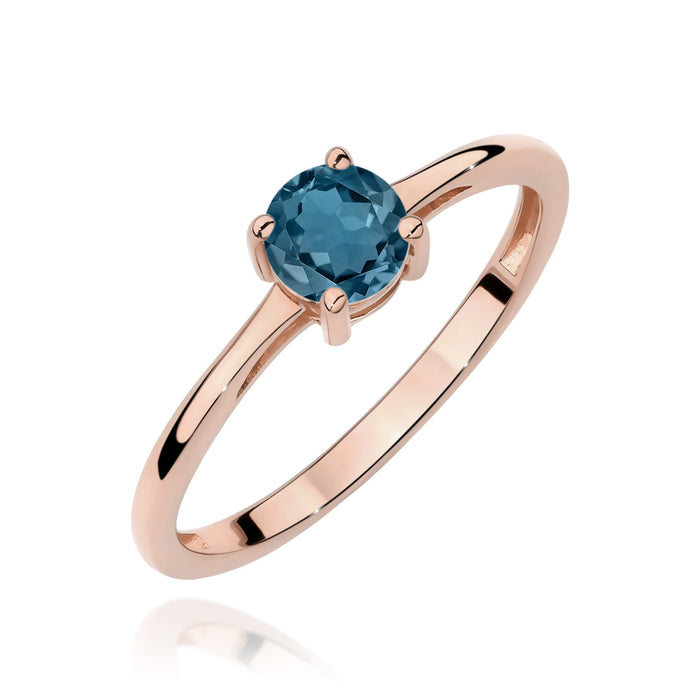 Inel Aur 14K W0656 Topaz London Blue 0.50ct