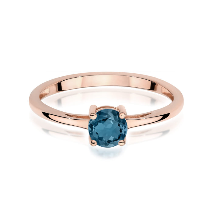 Inel Aur 14K W0656 Topaz London Blue 0.50ct