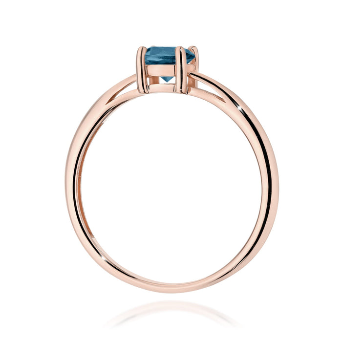 Inel Aur 14K W0656 Topaz London Blue 0.50ct