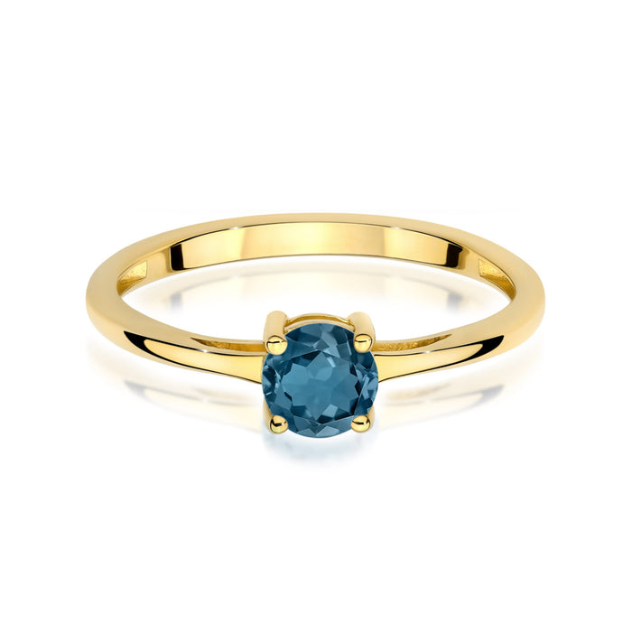 Inel Aur 14K W0656 Topaz London Blue 0.50ct